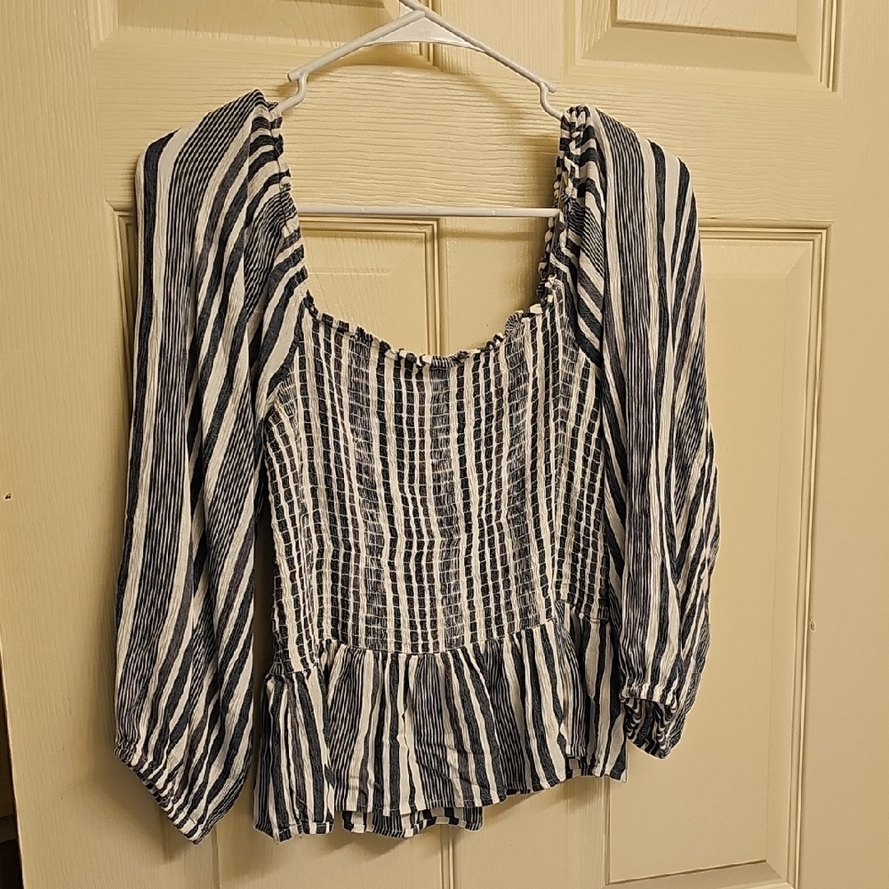 Striped Black and White Women's Top